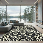 Monochromatic Animal Print Medallion Collage Rug