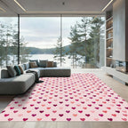 Pink Valentine Heart Scatter Rug