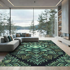 Aqua Green Lotus Mandala Rug