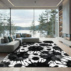 Bold Ink Splatter Blossom Rug