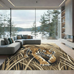 Bold Tiger Among Tall Grass Rug