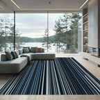 Indigo Blue Vertical Stripe Appeal Rug