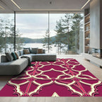 Ornate Burgundy Trellis with Floral Accents Rug