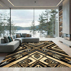 Tribal Arrows Gold Geometric Rug