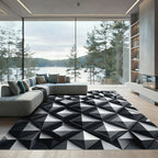 Monochromatic Gray Geometric Three-dimensional Pyramid 3D Rug