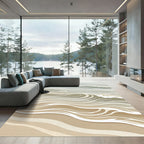 Sandy Beach Abstract Wave Rug