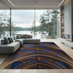 Gothic Vaulted Blue Cobalt Filigree Rug