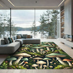 Whimsical Enchanted Forest Mushroom Meadow Rug