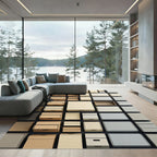 Neutral Tones Stacked Boxes Texture Rug