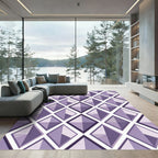 Modern Lavender Geometric Diamond Facet Rug