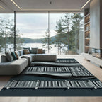 Abstract Gray Wave Dockside Rug