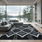 Monochrome Diamond Ethnic Geometric Rug