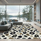 Neutral Taupe Leopard Spots Rug