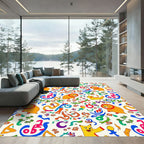 Playful Lion Cub Whimsical Alphabet Rug