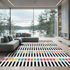 Colorful Piano Keys Repeating Pattern Rug