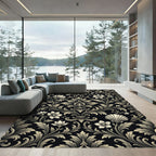 Black Ivory Classic Floral Scroll Rug