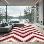Burgundy Pink Chevron Stripe Rug