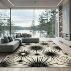 Black Starburst Shattered Glass Rug