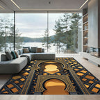 Golden Arch Lattice Desert Scape Rug