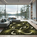Olive Celestial Starry Constellation Area Rug