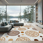 Brown Polka Dot Cluster Pattern Rug