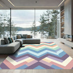 Multicolored Chevron Geometric Pastel Rug