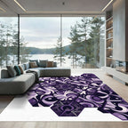 Purple Geometric Hexagonal Abstract Mosaic Rug