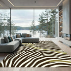 Modern Olive Green Zebra Animal Stripe Rug