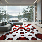 Bold Red Interlocking Circles Rug