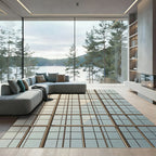 Geometric Grid Window Glass Rug