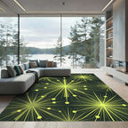 Lime Burst Starburst Explosion Rug