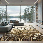 Earthy Meadow Wildflower Arrangement Rug