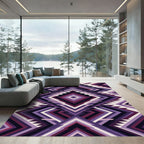 Amethyst Geometric Diamond Chevron Rug