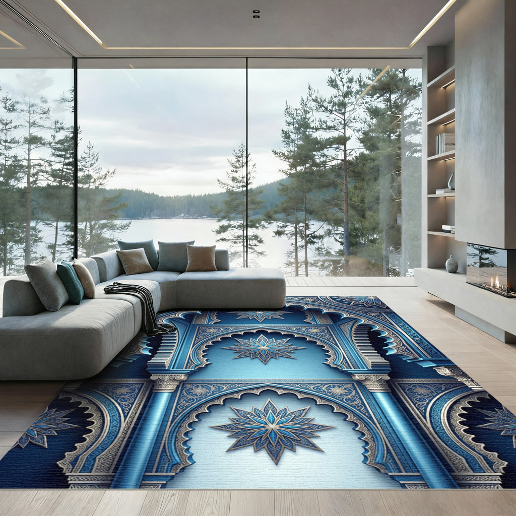 Blue Golden Star Archway Grandeur Rug