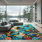 Vibrant Tropical Coral Reef Fish Sanctuary Rug