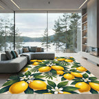 Lush Yellow Lemon and Blossom Foliage Rug