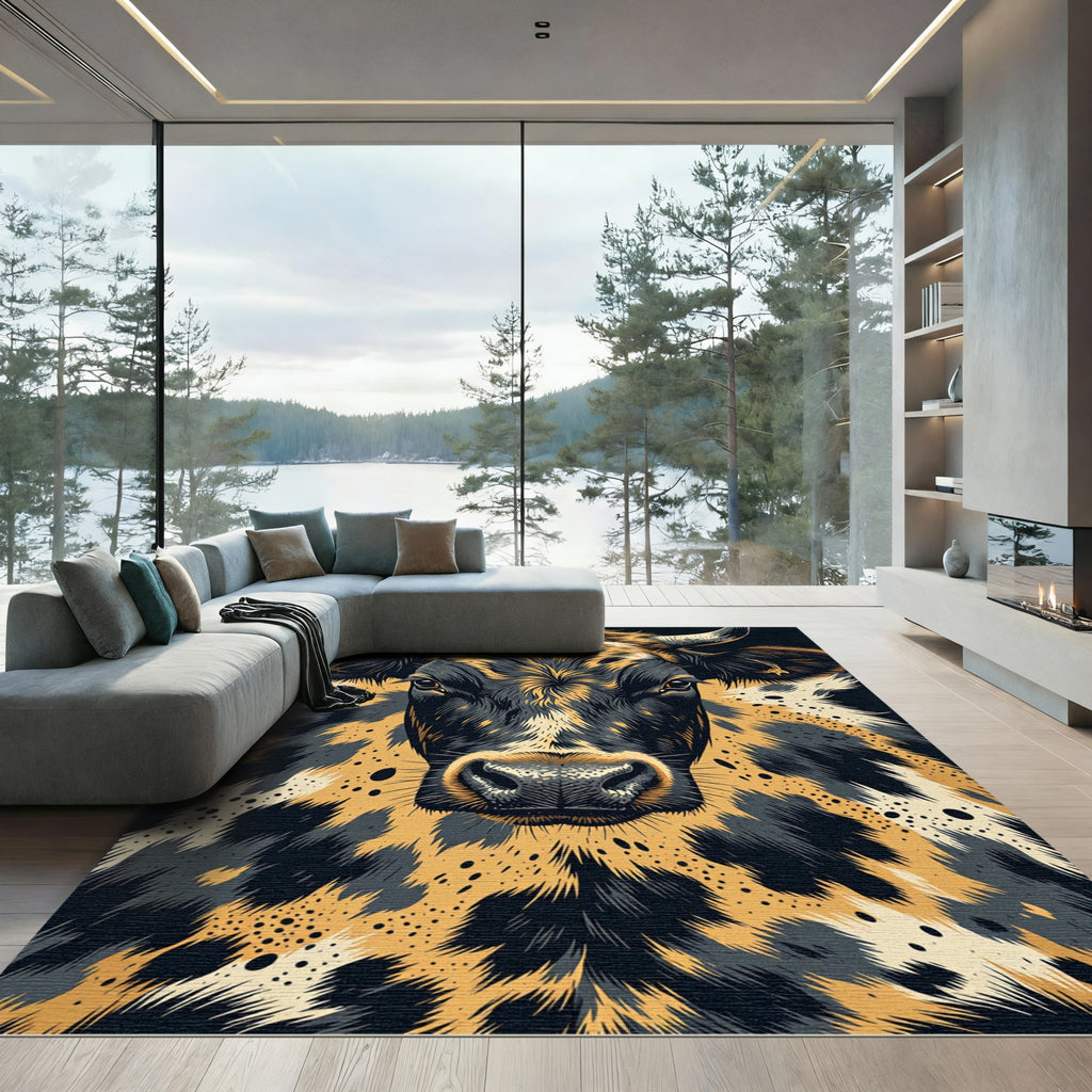 Bold Gold Cow Spots Rug