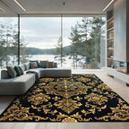 Royal Gold Fleur De Lis Medallion Rug