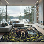 Majestic Moose Forest Landscape Rug