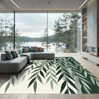 Lush Green Willow Branch Botanical Rug