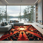 Red Cherry Burst Starburst Gala Rug