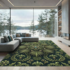 Emerald Botanical Jeweled Palm Medallion Rug