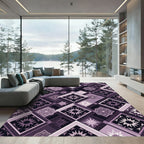 Purple Starburst Mosaic Diamond Rug