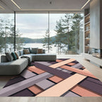 Modern Geometric Interlocking Bands Rug