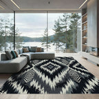 Monochromatic Smoky Ikat Diamond Rug