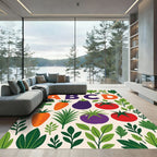 Farmhouse ABC Alphabet Vegetable Botanical Rug