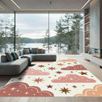 Celestial Earthy Tone Starry Cloud Rug