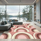 Retro Blush Arch Geometric Art Rug