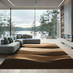 Earthy Abstract Dune Wave Rug