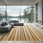 Neutral Earthy Tonal Vertical Striped Rug